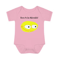 UGoArt™ Smiley Born to be Adorable! Cute Baby Child Infant Kid Newborn Rib Short Sleeve Onesie Romper Bodysuit Jumpsuit Boy Girl Unisex