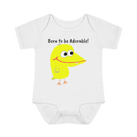 UGoArt™ Bird v2 Born to be Adorable! Cute Baby Child Infant Kid Newborn Rib Short Sleeve Onesie Romper Bodysuit Jumpsuit Boy Girl Unisex