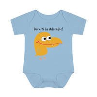 UGoArt™ Bird v1 Born to be Adorable! Cute Baby Child Infant Kid Newborn Rib Short Sleeve Onesie Romper Bodysuit Jumpsuit Boy Girl Unisex