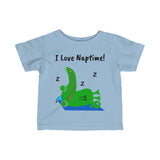 UGoArt Alligator I Love Naptime! Baby Child Infant Kid Newborn Toddler Fine Jersey Tee T-Shirt Boy Girl Unisex