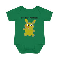 UGoArt™ Bunny v1 Born to be Adorable! Cute Baby Child Infant Kid Newborn Rib Short Sleeve Onesie Romper Bodysuit Jumpsuit Boy Girl Unisex