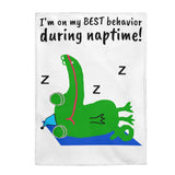 UGoArt™ Alligator I'm on my best behavior during naptime! Baby Child Infant Kid Newborn Toddler Velveteen Plush Blanket Boy Girl Unisex