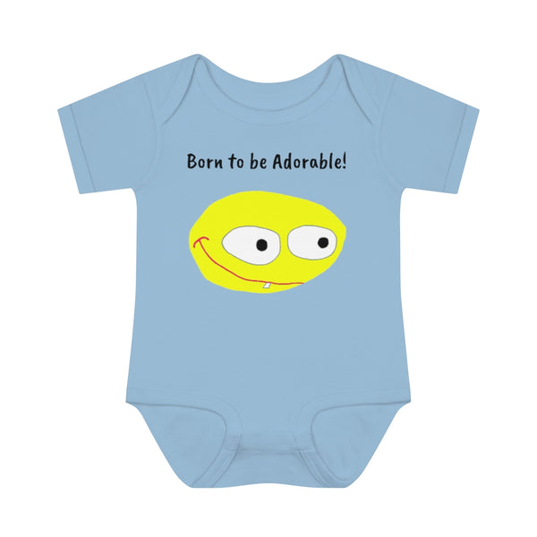 UGoArt™ Smiley Born to be Adorable! Cute Baby Child Infant Kid Newborn Rib Short Sleeve Onesie Romper Bodysuit Jumpsuit Boy Girl Unisex