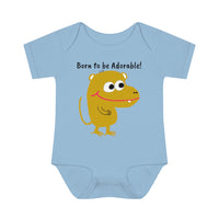 UGoArt™ Monkey Born to be Adorable! Cute Baby Child Infant Kid Newborn Rib Short Sleeve Onesie Romper Bodysuit Jumpsuit Boy Girl Unisex
