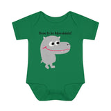 UGoArt™ Hippo Born to be Adorable! Baby Child Infant Kid Newborn Rib Short Sleeve Onesie Romper Bodysuit Jumpsuit Boy Girl Unisex