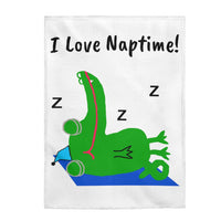 UGoArt™ Alligator I Love Naptime! Funny Cute Adorable Baby Child Infant Kid Newborn Toddler Velveteen Plush Blanket Boy Girl Unisex