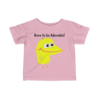 UGoArt Bird v2 Born to be Adorable! Cute Baby Child Infant Kid Newborn Toddler Fine Jersey Tee T-Shirt Boy Girl Unisex