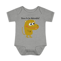 UGoArt™ Monkey Born to be Adorable! Cute Baby Child Infant Kid Newborn Rib Short Sleeve Onesie Romper Bodysuit Jumpsuit Boy Girl Unisex